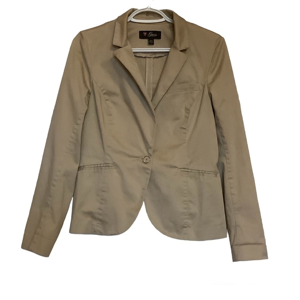 GUESS ONE BUTTON FRONT CLOSURE TAN BLAZER/ Size Medium